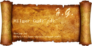 Hilger Győző névjegykártya